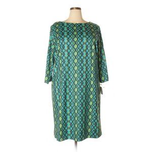 Teal Geometric Shift Dress